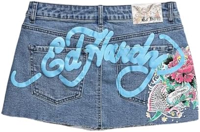 Amazon.co.jp: ED HARDY レディース Y2K デニム ミニスカート